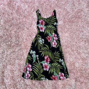 puanani black and pink hibiscus dress, women’s medium, hawaiian dress